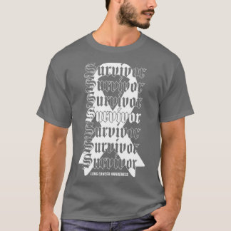 Lung Cancer Awareness Survivor White Ribbon Gift1 T-shirt