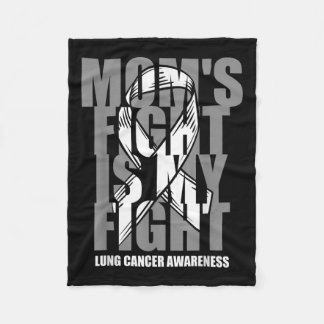Lung Cancer Awareness White Ribbon November Moms F Fleece Deken