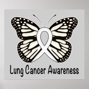 Lung Cancer Butterfly Awareness Poster