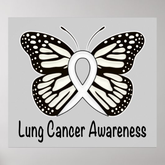 Lung Cancer Butterfly Awareness Poster (Voorkant)