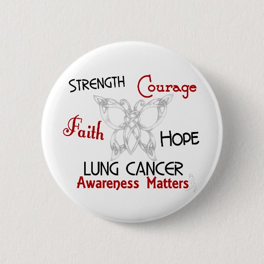 Lung Cancer Celtic Butterfly 3 Ronde Button 5,7 Cm (Voorkant)