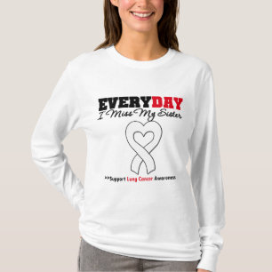 Lung Cancer Elke dag juf ik mijn zuster T-shirt