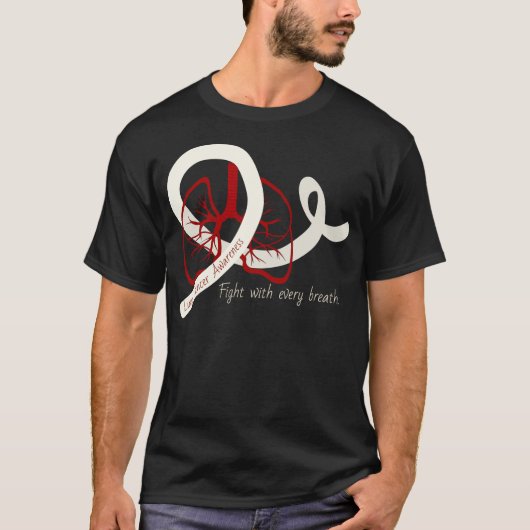 Lung Cancer Fight, longen en lint T-shirt (Voorkant)