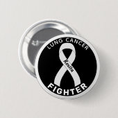 Lung Cancer Fighter Ribbon Black Button (Voorkant /achterkant)