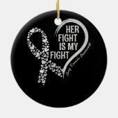 Lung Cancer Her Fight is m'n vechtende longkanker  Keramisch Ornament (Achterkant)