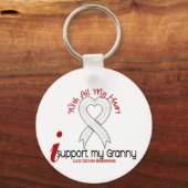 Lung Cancer I Support My Granny Sleutelhanger (Voorkant)