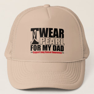 Lung Cancer Ik Draag Pearl Ribbon voor mijn vader Trucker Pet
