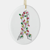 Lung Cancer-kerstlampje Keramisch Ornament (Rechts)