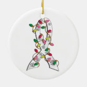 Lung Cancer-kerstlampje Keramisch Ornament (Achterkant)