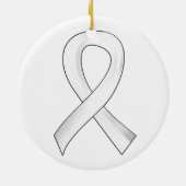 Lung Cancer Pearl Ribbon 3 Keramisch Ornament (Achterkant)