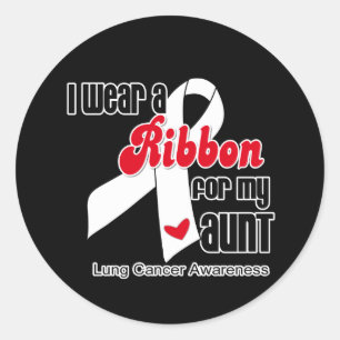 Lung Cancer Ribbon (tante) Ronde Sticker