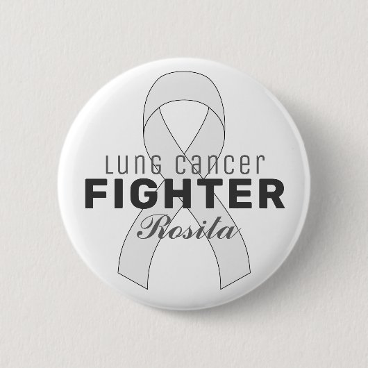Lung Cancer Ribbon White Button (Voorkant)