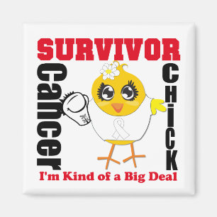 Lung Cancer Survivor Chick Ribbon Magneet