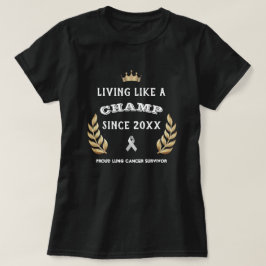  Lung Cancer Survivor laurel bladeren T-shirt