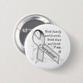 Lung Cancer Survivor Ronde Button 5,7 Cm (Voorkant /achterkant)