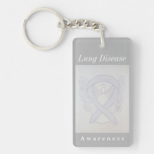 Lung Disease Awareness Pearl Ribbon Sleutelhanger