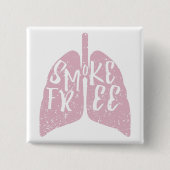 Lung Health Smoke Free Vierkante Button 5,1 Cm (Voorkant)