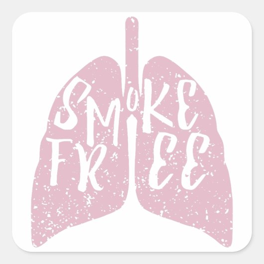 Lung Health Smoke Free Vierkante Sticker (Voorkant)