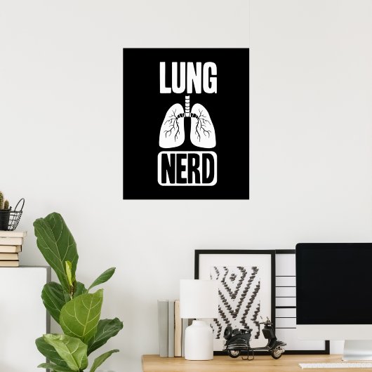 Lung Nerd RT Pulmonologist Respiratory Therapy Poster (Thuiskantoor)