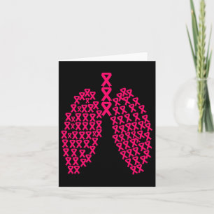 Lung Pink Ribbon Heart Fight Kanker Borstkanker Kaart