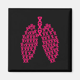 Lung Pink Ribbon Heart Fight Kanker Borstkanker Magneet