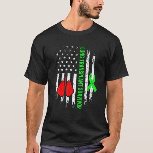 Lung Transplant Survivor Warrior Organ Recipient U T-shirt (Voorkant)