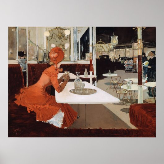 Lungren in het cafe schilderen poster (Voorkant)