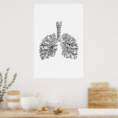 Lungs Anatomy Illustration Poster (Keuken)