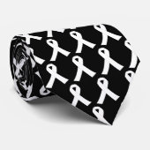 Lungs Cancer Awareness White Ribbon Stropdas (Opgerold)