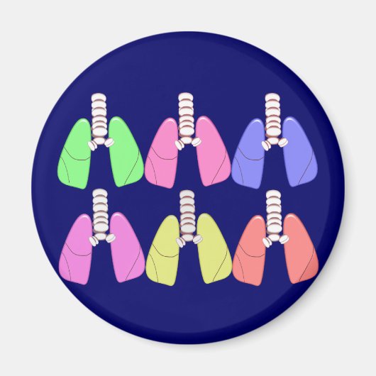 Lungs Multi-Colour-Respiratory Therapist Design Magneet (Voorkant)