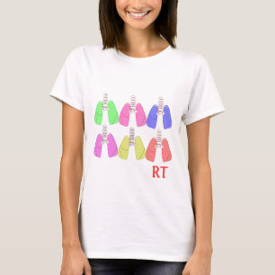 Lungs Multi-Colour-Respiratory Therapist Design T-shirt