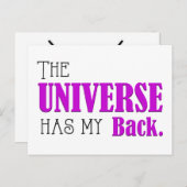 L'Univers A Mon Dos, Carte Flash D'Affirmation Quo (Devant / Derrière)