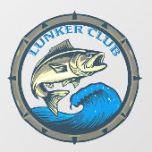 "Lunker Club" Fishing Raamsticker (Vel)