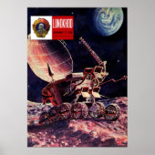 Lunokhod, USSR, 1973 — Sovjet- poster van de ruimt (Voorkant)