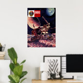 Lunokhod, USSR, 1973 — Sovjet- poster van de ruimt (Thuiskantoor)