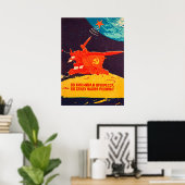 Lunokhod, USSR, 1973 — Sovjet- poster van de ruimt (Thuiskantoor)