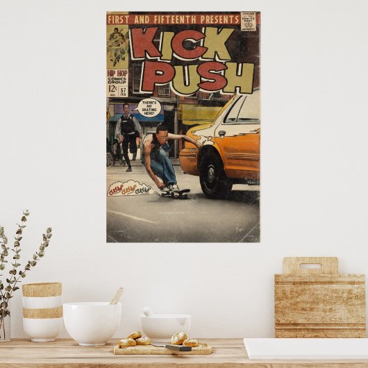 Lupe Fiasco Kick Push Comic Book Parody Poster (Keuken)