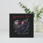 Lupercalia Black Threads Heart Valentine's Feestdagenkaart (Staand voorkant)