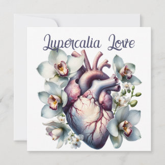Lupercalia Love Gothic Anatomical Heart Flowers Feestdagenkaart