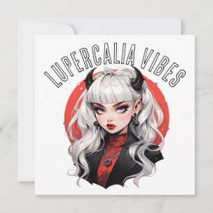 Lupercalia Vibes Gotische Duivel Meisje Valentijns Feestdagenkaart
