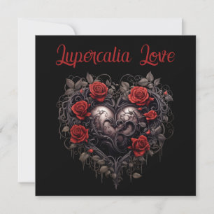 Lupercalia Zwarte Doorns & Rozen Hart Valentijn Feestdagenkaart