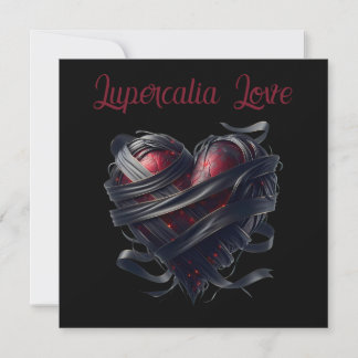 Lupercalia Zwarte Draden Hart Valentijn Feestdagenkaart