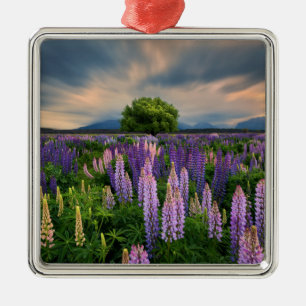 Lupin Field in Nieuw-Zeeland Metalen Ornament