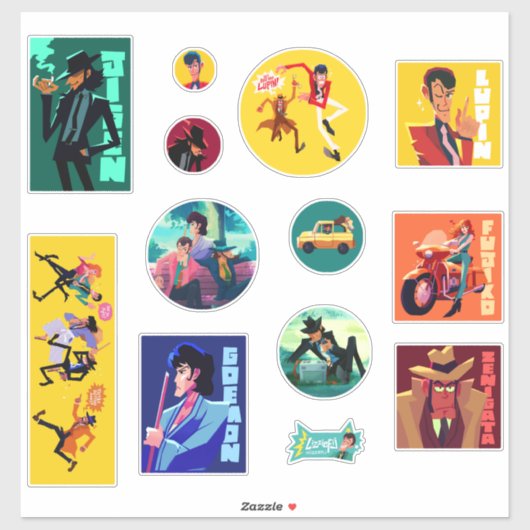 Lupin III 12 sticker set (Feuille)