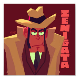 Lupin III de derde Zenigata medium art print Foto Afdruk