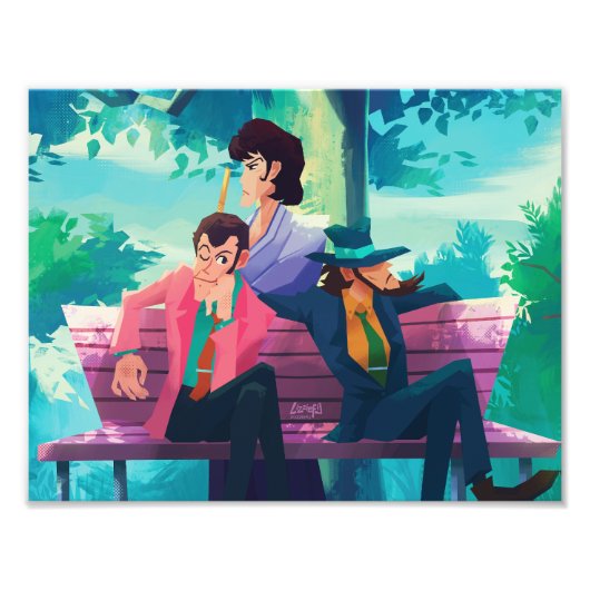 Lupin III the third bench boys print Foto Afdruk (Voorkant)