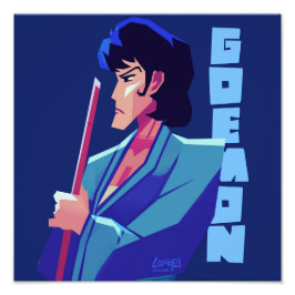 Lupin III the third Goemon medium art print Foto Afdruk