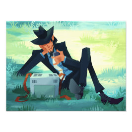 Lupin III the third lounging jigen print Foto Afdruk