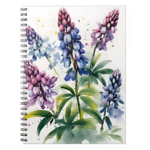 Lupin - Waterverf bloemen Notitieboek
