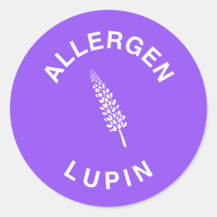 Lupine allergeen waarschuwing ronde sticker